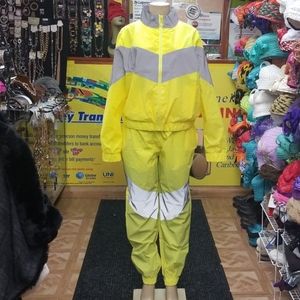 Fashion Nova Neon Yellow track suit